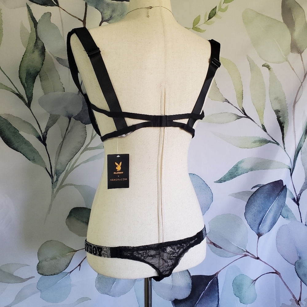 PLAYBOY | "Lace You to Bed" Bra Set in BLACK sz 1X - Picture 5 of 11